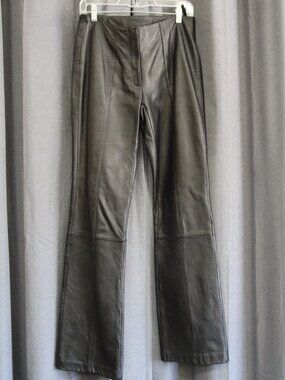 Wilson Leather Maxima Black Leather Pants Women’s Size 6 Wide Leg High Rise